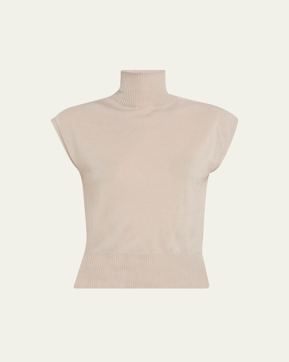 Cap-Sleeve Turtleneck Sweat